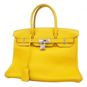 Hermes Hermès Birkin 30 Handbag in Taurillon Clemence Soleil Leather, □M Stam...